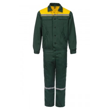 Костюм робочий модель Л-62 зелений з брюками  тканина Грета