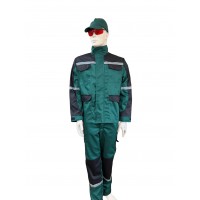 Костюм робочий Віват з брюками зелений преміум саржа