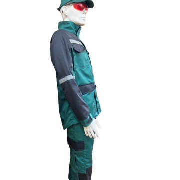 Костюм робочий Віват з брюками зелений преміум саржа