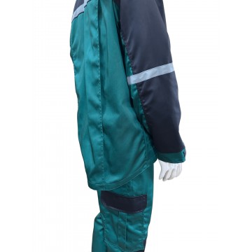 Костюм робочий Віват з брюками зелений преміум саржа